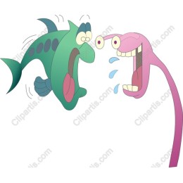 Whimsical Fish and Pink Creature