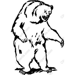 Fierce Bear in Black and White