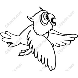 Cartoon Owl in Flight