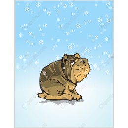 Winter Whimsy: Snowy Shar Pei