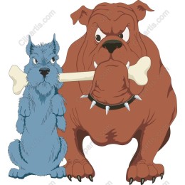 Playful Bulldog and Terrier