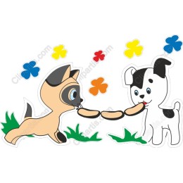 Playful Cat and Dog Friendship