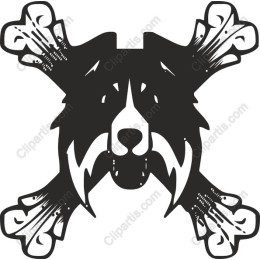 Bold Dog Skull and Crossbones