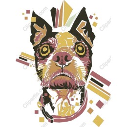 Whimsical Geometric Dog Portrait