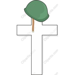Military Tribute : Green Helmet on White Cross