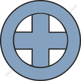Blue Circular Cross Symbol