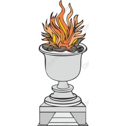 Decorative Urn with Flames