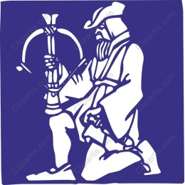 Vintage Kneeling Musician