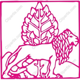 Majestic Lion and Foliage