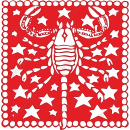Vibrant Red Crab with Stars