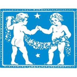 Whimsical Cherubs Floral Garland