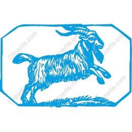 Leaping Goat in Blue