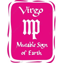 Virgo Zodiac in Pink and White