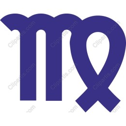 Virgo Zodiac Sign in Purple
