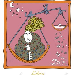 Libra Zodiac Whimsical