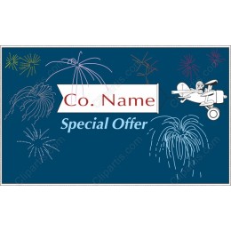 Special Offer with Airplane and Fireworks