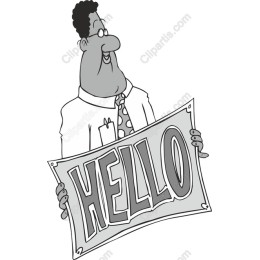 Cheerful HELLO Character