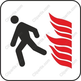 Evacuation Flame Exit Sign