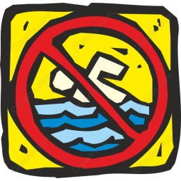 No Swimming - Colorful Safety
