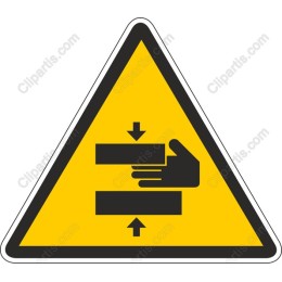 Caution Hand Interaction Safety Sign