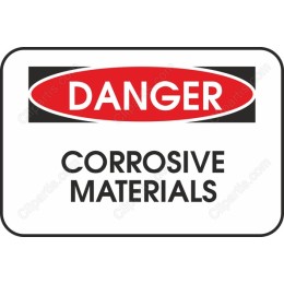 Danger: Corrosive Materials Sign