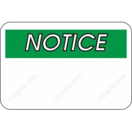 Notice - Green Background with Bold Lettering