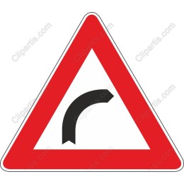 Rightward Curve Road Sign