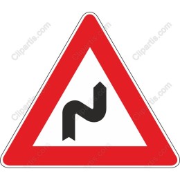 Curvy Road Ahead Sign