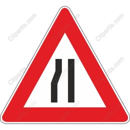 Traffic Lane Reduction Warning Sign