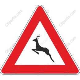 Deer Crossing Warning Sign