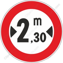 2.30m Height Restriction Traffic Sign