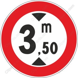 3.50m Height Restriction Traffic Sign
