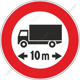 Traffic Regulation - Truck Distance Warning Sign
