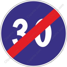 No Speed Limit 30 Sign