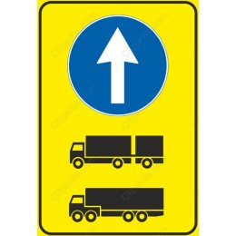 Traffic Direction Sign with Trucks