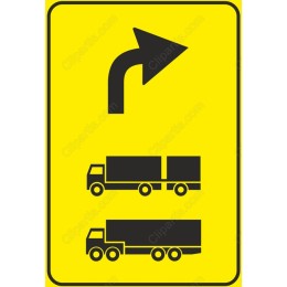 Directional Truck Right Turn Sign