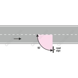 93-Degree Directional Road Sign