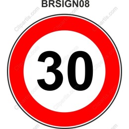 30 km/h Speed Limit Sign