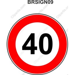 Speed Limit 40 Sign