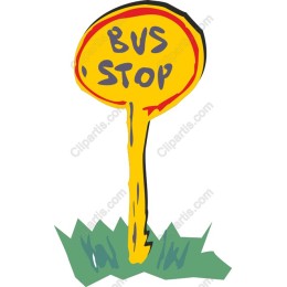 Vibrant Bus Stop Sign