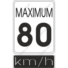 Maximum Speed Limit 80 km/h