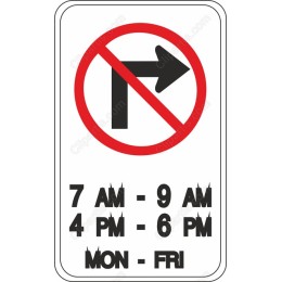 No Right Turn Traffic Sign