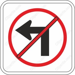 No Left Turn Traffic Sign