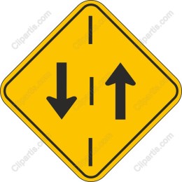Two-Way Traffic Warning Sign
