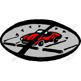 Vibrant Red Car Speedometer