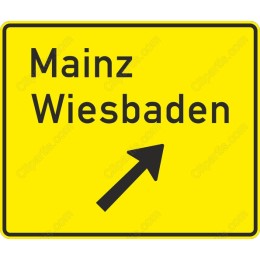Mainz Wiesbaden Directional Road Sign