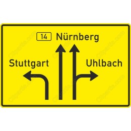 Vibrant Directional Road Sign - Stuttgart, N?rnberg, Uhlbach