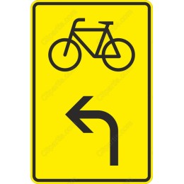 Bicycle Left Turn Sign