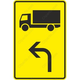 Truck Turn Left Sign