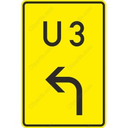 Vibrant Left Turn Directional Road Sign (U 3)